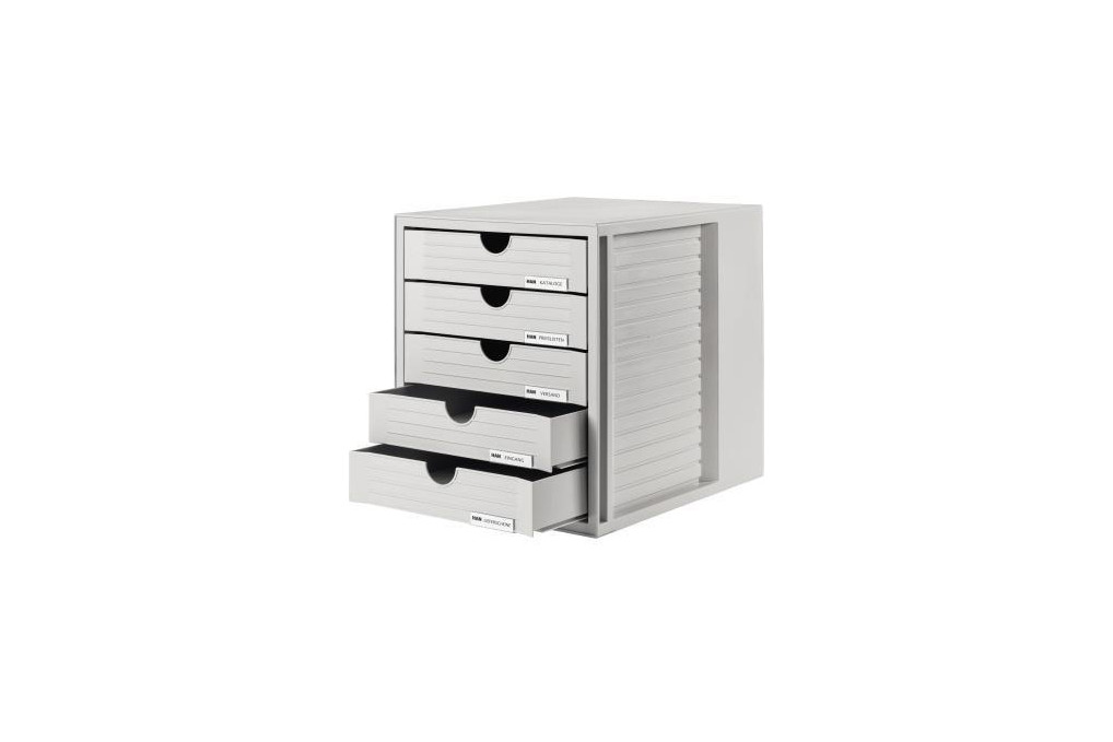 HAN Schubladenbox Systembox 1450 11 DIN C4 5Schubfächer lgr