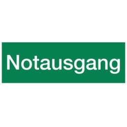 Hinweisschild Notausgang langnachleuchtend sk 297x105mm PVC