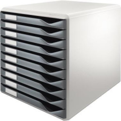 Leitz Schubladenbox 52810089 DIN A4 10Schubfächer lichtgr d.gr