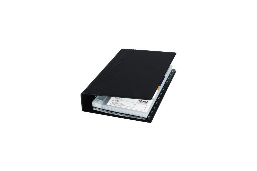 SIGEL Visitenkartenringbuch VZ300 max. 200Karten 25Hüllen schwarz