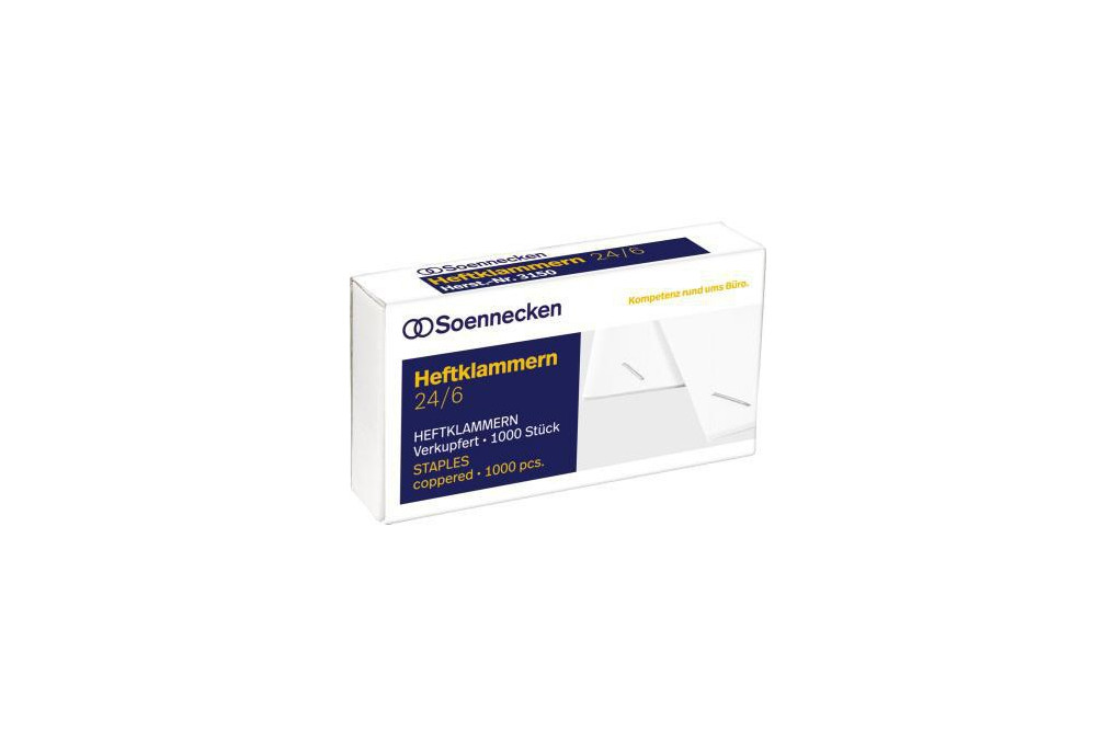Soennecken Heftklammern 3150 24 6 verkupfert 1.000 St. Pack.