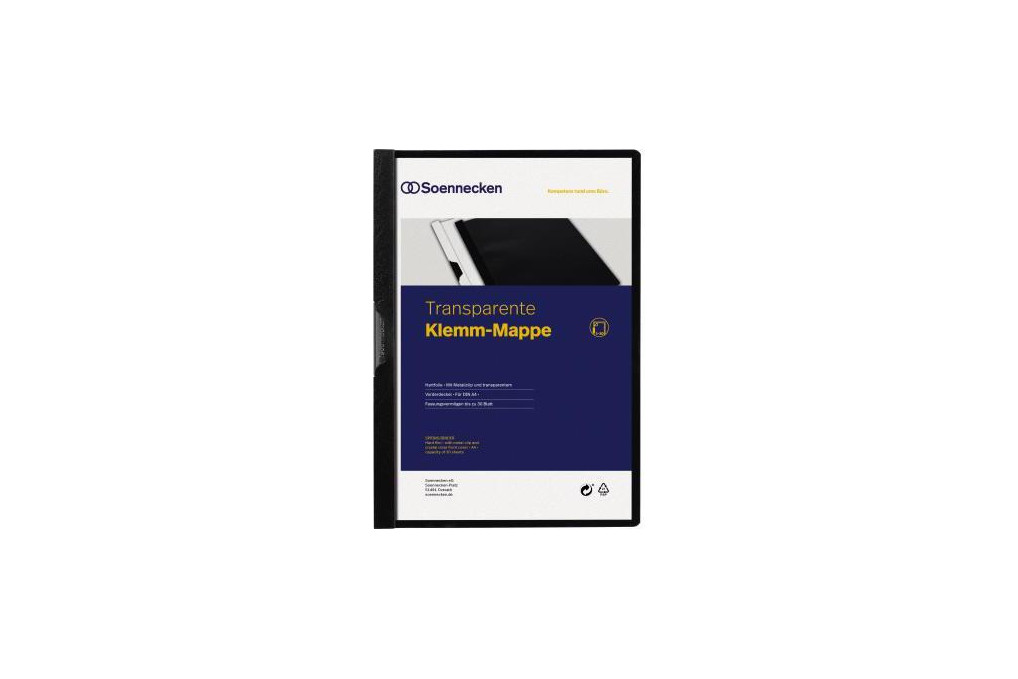 Soennecken Klemmmappe 3320 DIN A4 bis 30Blatt PVC schwarz
