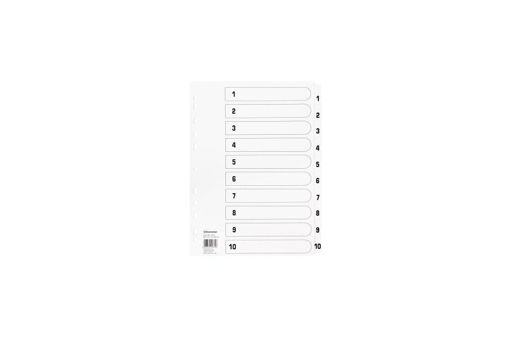 Soennecken Register Mylar 1605 1 10 weiß