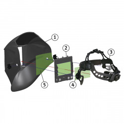 Automatik-Schweißschutzhelm Schweisskraft XXL-W-2 TC rot