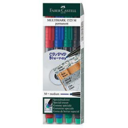 Faber Castell CD DVD Marker MULTIMARK 152504 1mm 4 St. Pack.