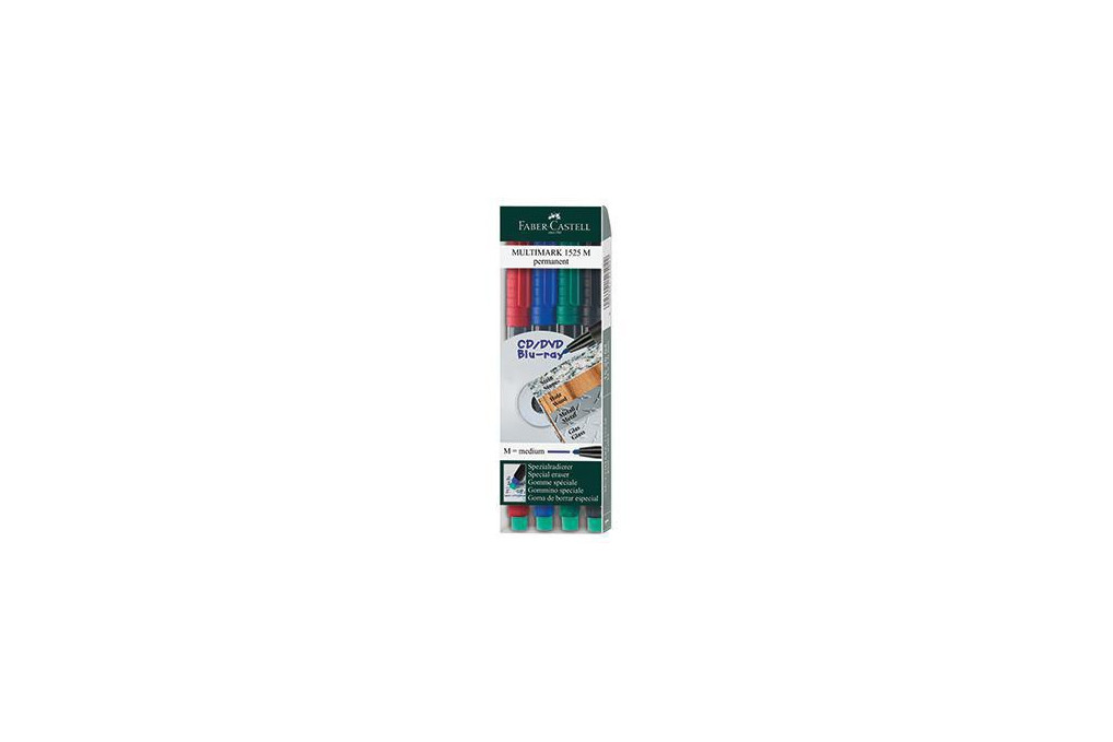 Faber Castell CD DVD Marker MULTIMARK 152504 1mm 4 St. Pack.
