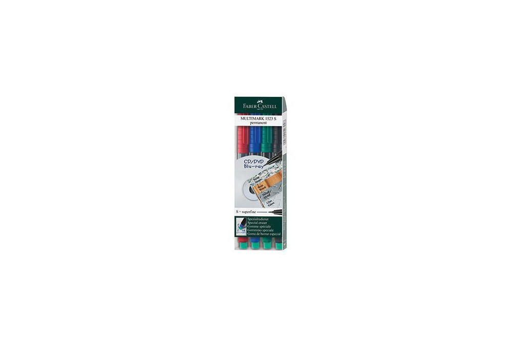 Faber Castell CD DVD Marker MULTIMARK 152304 0,4mm 4 St. Pack. Faber Castell CD DVD Marker MULTIMARK 152304 0,4mm 4 St. Pack.