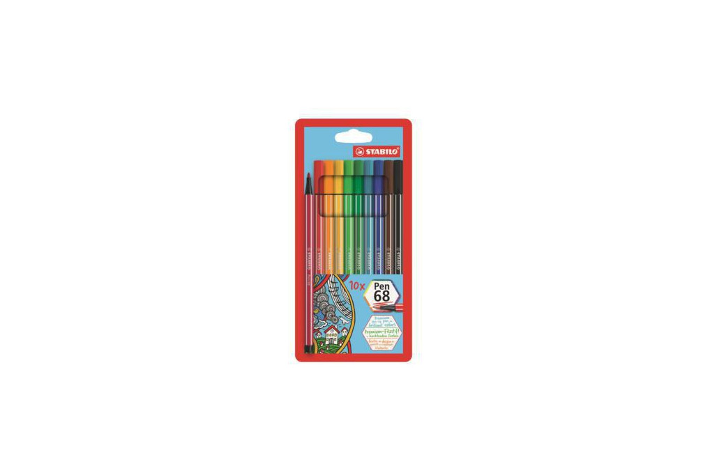 STABILO Fasermaler pen 6810 PL M 1mm sortiert 10 St. Pack.