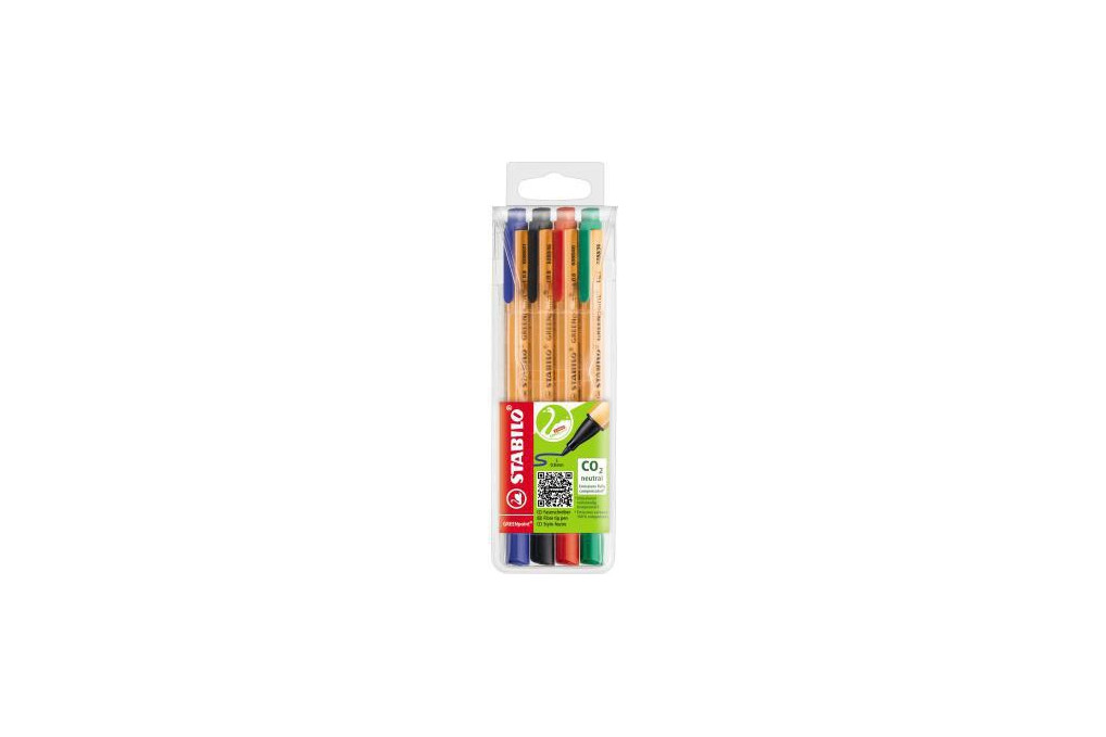 STABILO Feinschreiber GREENpoint 6088 4 0,8mm sortiert 4 St. Pack.
