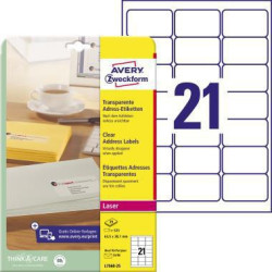 Avery Zweckform Adressetikett L7560 25 63,5x38,1mm 525 St. Pack.