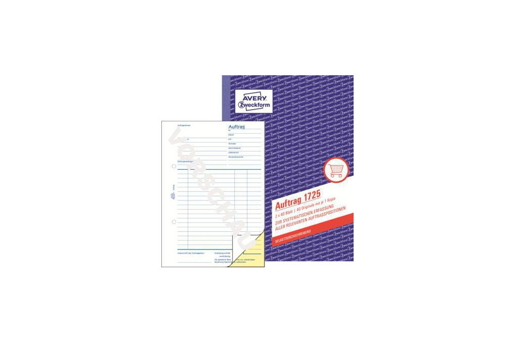 Avery Zweckform Auftragsformular 1725 DIN A5 2x40Blatt