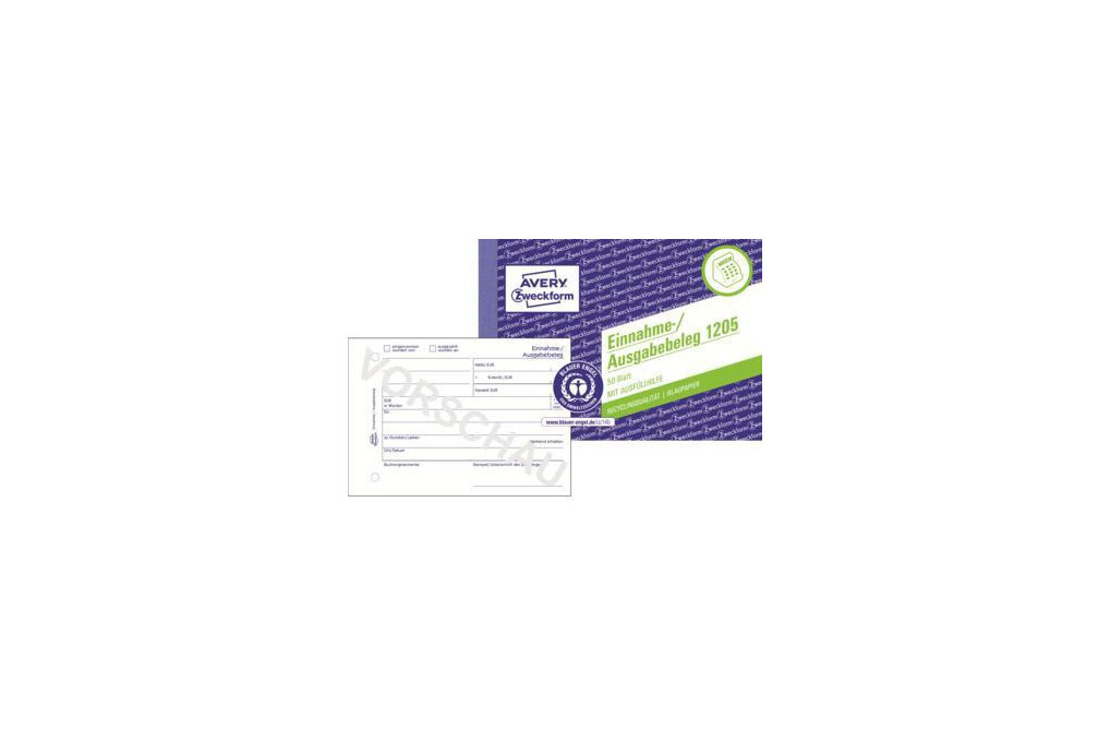 Avery Zweckform Ausgabebeleg 1205 DIN A6 quer 50Blatt weiß