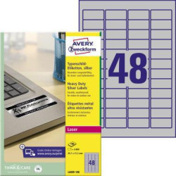 Avery Zweckform Etikett L6009 100 45,7x21,2mm Typenschild 4.800St.