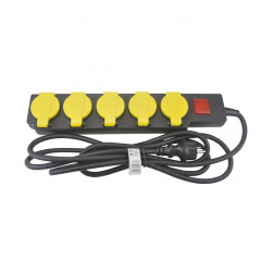 Tisch-Steckdosenblock, 5-fach, mit Ein-/Ausschalter