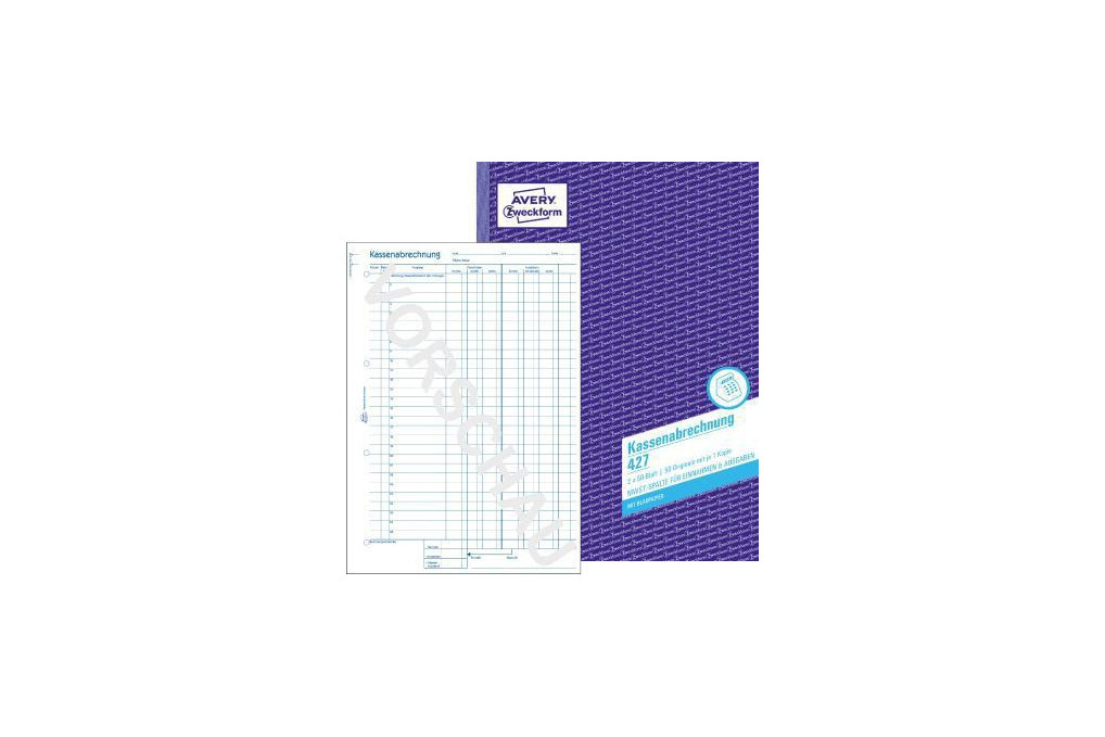 Avery Zweckform Kassenabrechnung 427 DIN A4 2x50Blatt