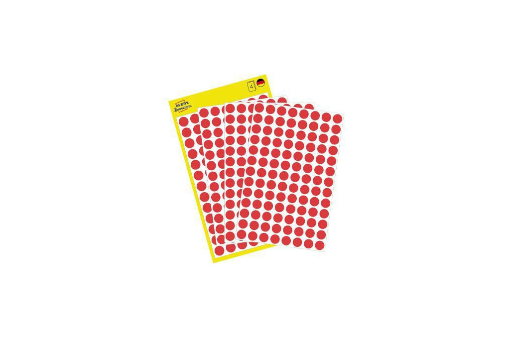 Avery Zweckform Markierungspunkt 3010 8mm rot 416 St. Pack. Avery Zweckform Markierungspunkt 3010 8mm rot 416 St. Pack.