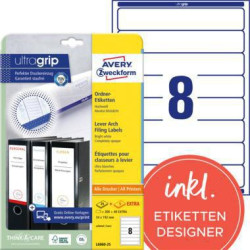 Avery Zweckform Ordneretikett L6060 25 34x192mm ws 240 St. Pack. Avery Zweckform Ordneretikett L6060 25 34x192mm ws 240 St. Pack.