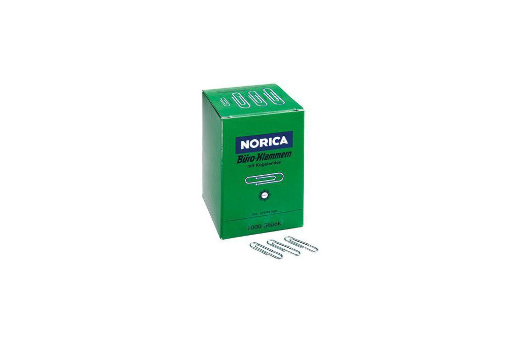 NORICA Büroklammer 2220 32mm Metall glanzverzinkt 1.000 St. Pack. NORICA Büroklammer 2220 32mm Metall glanzverzinkt 1.000 St. Pack.