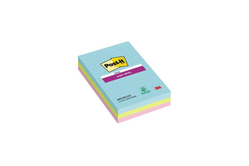 Post it Haftnotiz Super Sticky 4690 3SS COS 101x152mm sort. 3St.