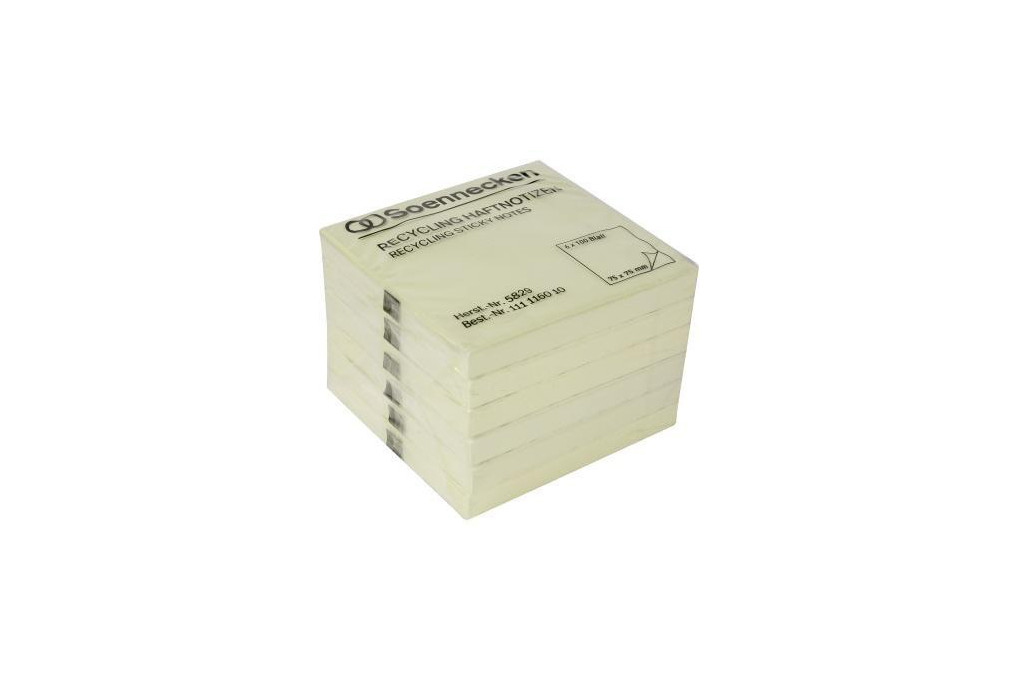 Soennecken Haftnotiz oeco 5829 RC 75x75mm 100Bl. gelb 6St. Soennecken Haftnotiz oeco 5829 RC 75x75mm 100Bl. gelb 6St.