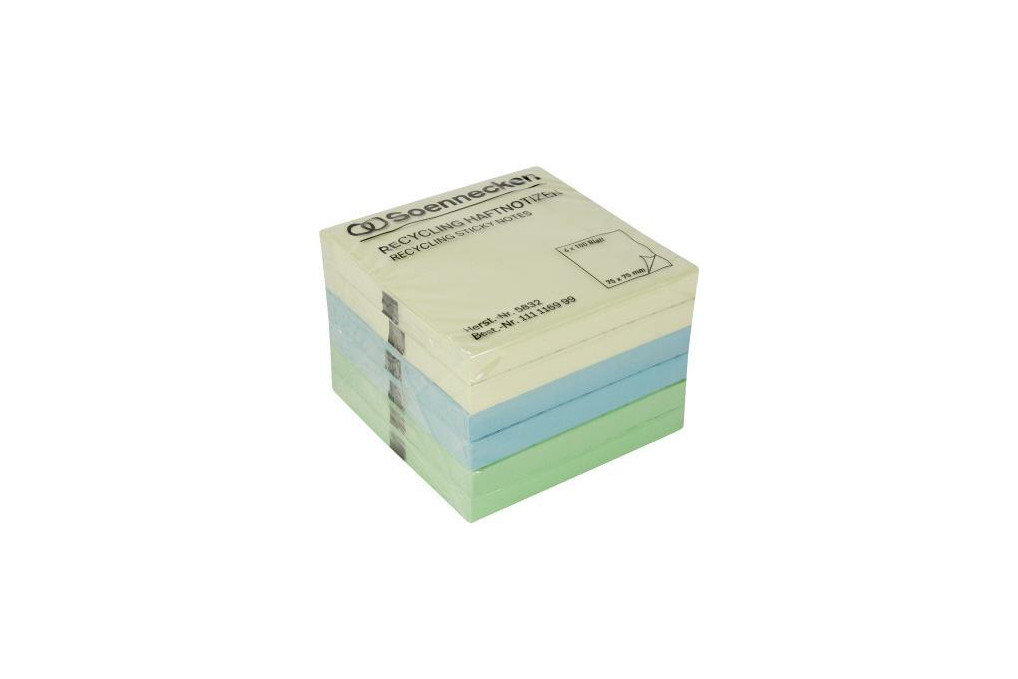 Soennecken Haftnotiz oeco 5832 RC 75x75mm 100Bl. sort. 6St.