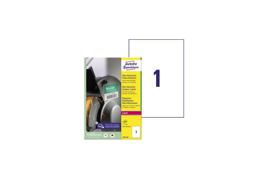 Avery Zweckform Etikett L7917 40 210x297mm ws 40 St. Pack.
