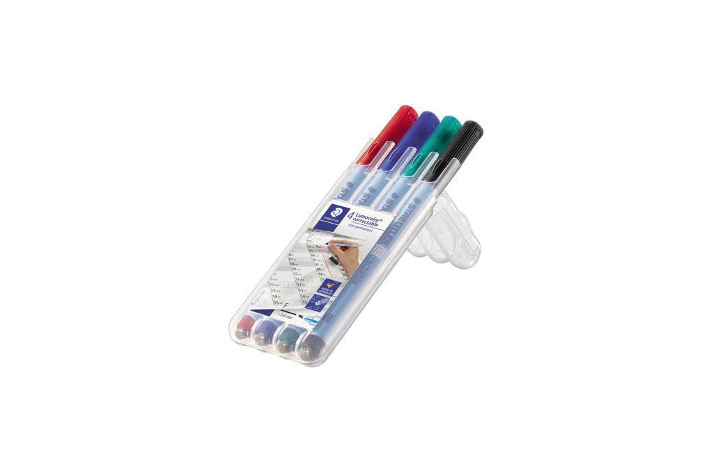 STAEDTLER Folienstift Lumocolor 305M WP4 1 F M f. sort. 4 St. Pack