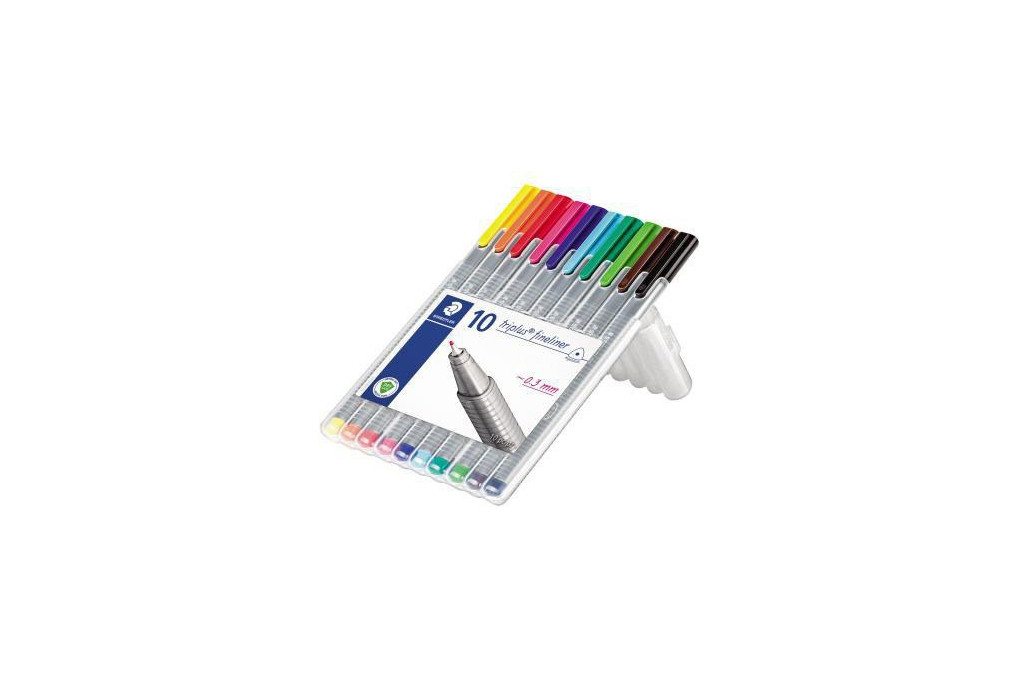 STAEDTLER Fineliner triplus 334 SB10 0,3mm sort. 10 St. Pack.