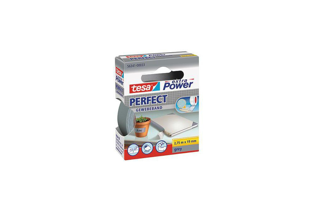 tesa Gewebeband Extra Power Perfect 56341 00033 19mmx2,75m grau