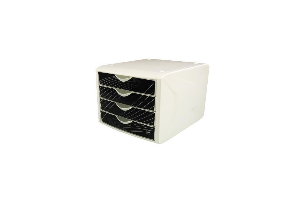 Helit Schubladenbox Chameleon H6129595 4Schübe A4 C4 black king