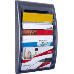 Paperflow Prospekthalter 4060.11 DIN A4 quer 4Fächer anthrazit