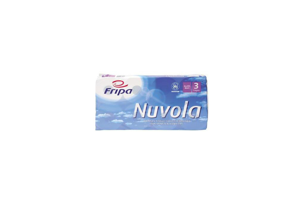 Fripa Toilettenpapier Nuvola 1200801 3lagig weiß 8 Rl. Pack.