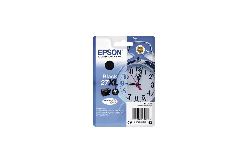 Epson Tintenpatrone C13T27114012 27XL 1.100Seiten 17,7ml schwarz