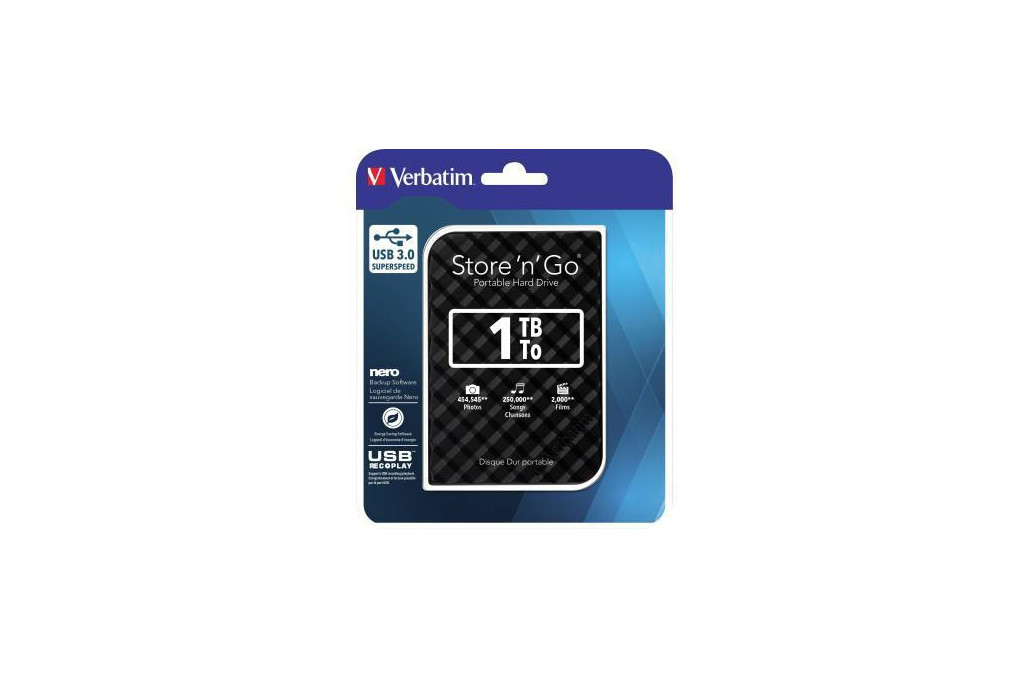Verbatim Festplatte Store n Go 53194 USB 3.0 1TB schwarz Verbatim Festplatte Store n Go 53194 USB 3.0 1TB schwarz