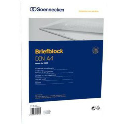 Soennecken Briefblock 1382 DIN A4 70g holzfrei 50Blatt kariert weiß