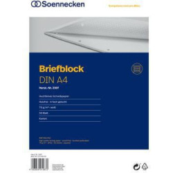 Soennecken Briefblock 2397 DIN A4 4fach gelocht kariert 100Blatt weiß