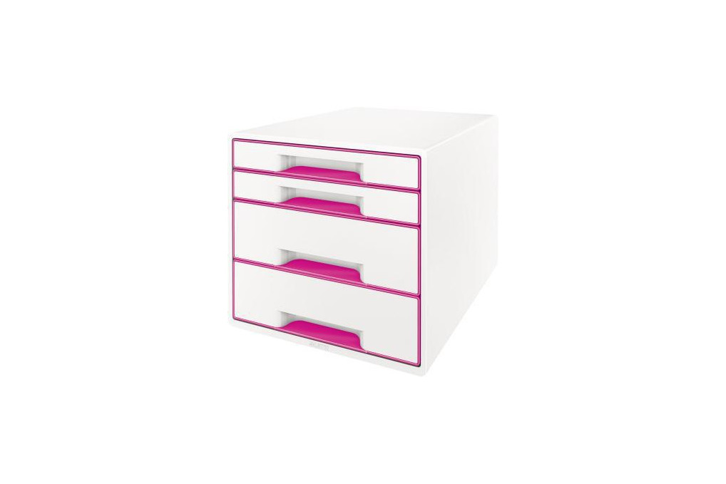 Leitz Schubladenbox WOW CUBE 52132023 4Schubfächer weiß pink
