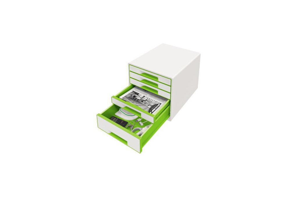 Leitz Schubladenbox WOW CUBE 52142054 5Schubfächer weiß grün