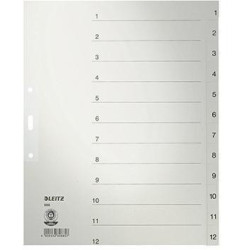 Leitz Register 12330085 DIN A4 1 12 volle Höhe Papier grau