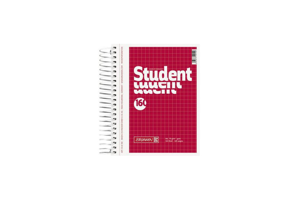 BRUNNEN Collegeblock Student 1067392 DIN A6 160Bl. kariert weiß BRUNNEN Collegeblock Student 1067392 DIN A6 160Bl. kariert weiß