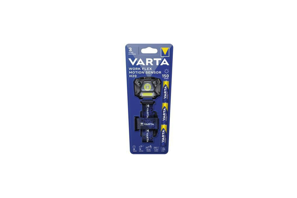 Varta Stirnlampe Work Flex Motion Sensor H20 18648101421 150lm
