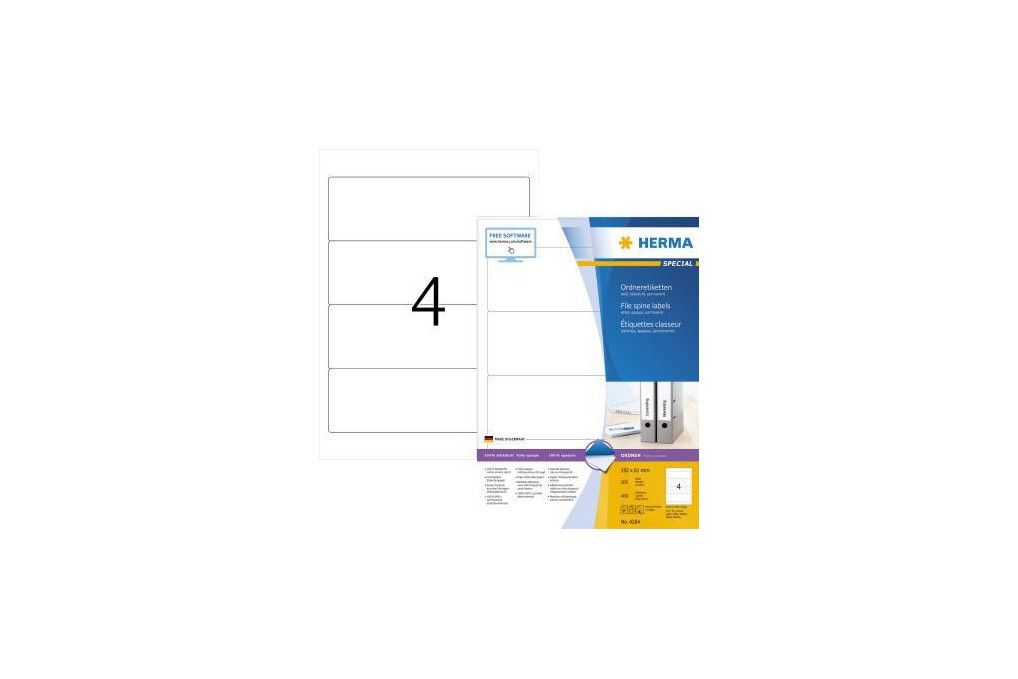 HERMA Etikett SuperPrint 4284 192x61mm breit weiß 400 St. Pack. HERMA Etikett SuperPrint 4284 192x61mm breit weiß 400 St. Pack.