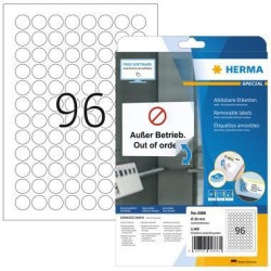 HERMA Etikett 4386 20mm rund ablösbar ws 2.400 St. HERMA Etikett 4386 20mm rund ablösbar ws 2.400 St.