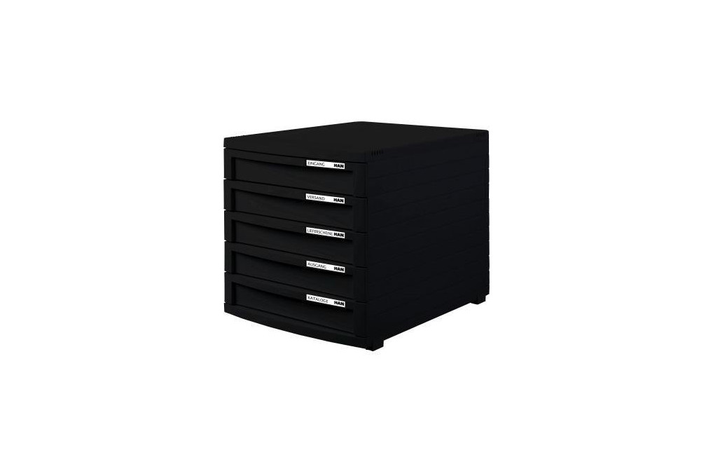 HAN Schubladenbox CONTUR 1505 13 DIN A4 B4 C4 5Schübe geschl. sw sw