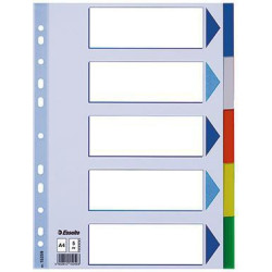 Esselte Register blanko 15259 DIN A4 5teilig PP h.blau sortiert