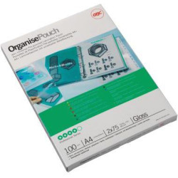 GBC Folientasche OrganisePouch 3743156 A4  125mic 100 St. Pack.