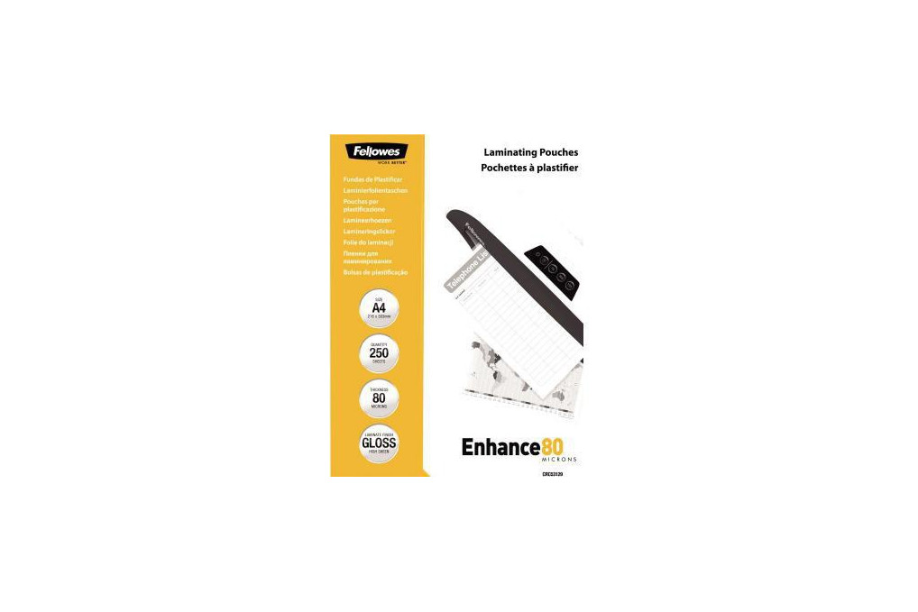 Fellowes Laminierfolie Enhance 80 5312903 DIN A4 tr 250 St. Pack.