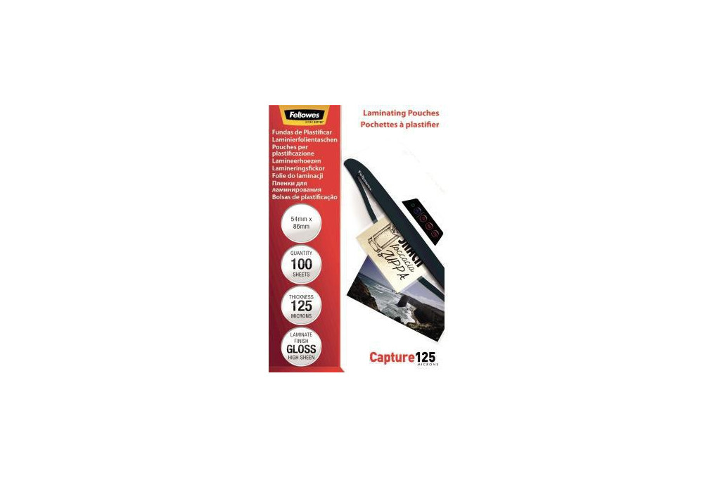 Fellowes Laminierfolie Capture 125 Mikron 5306302 54x86 100 St. Pack. Fellowes Laminierfolie Capture 125 Mikron 5306302 54x86 100 St. Pack.