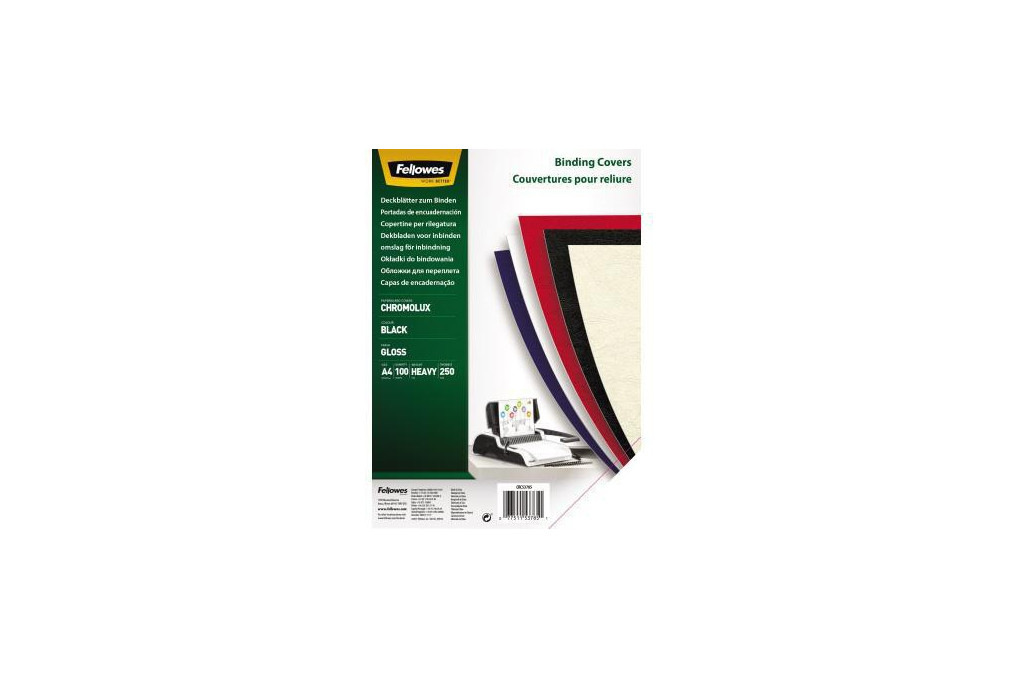 Fellowes Deckblatt Chromolux 5378504 DIN A4 schwarz 100St. Pack.