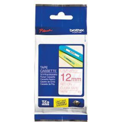 Brother Schriftbandkassette TZe132 12mm laminiert rot auf farblos